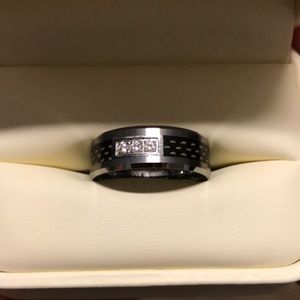 1/6 ct tw diamond tungsten carbide band